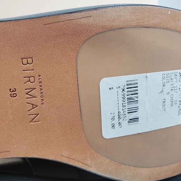 NWT$450 ALEXANDRE BIRMAN Clarita Chunky Leather Loafers In Trout color Sz 39 (9) - Picture 14 of 16